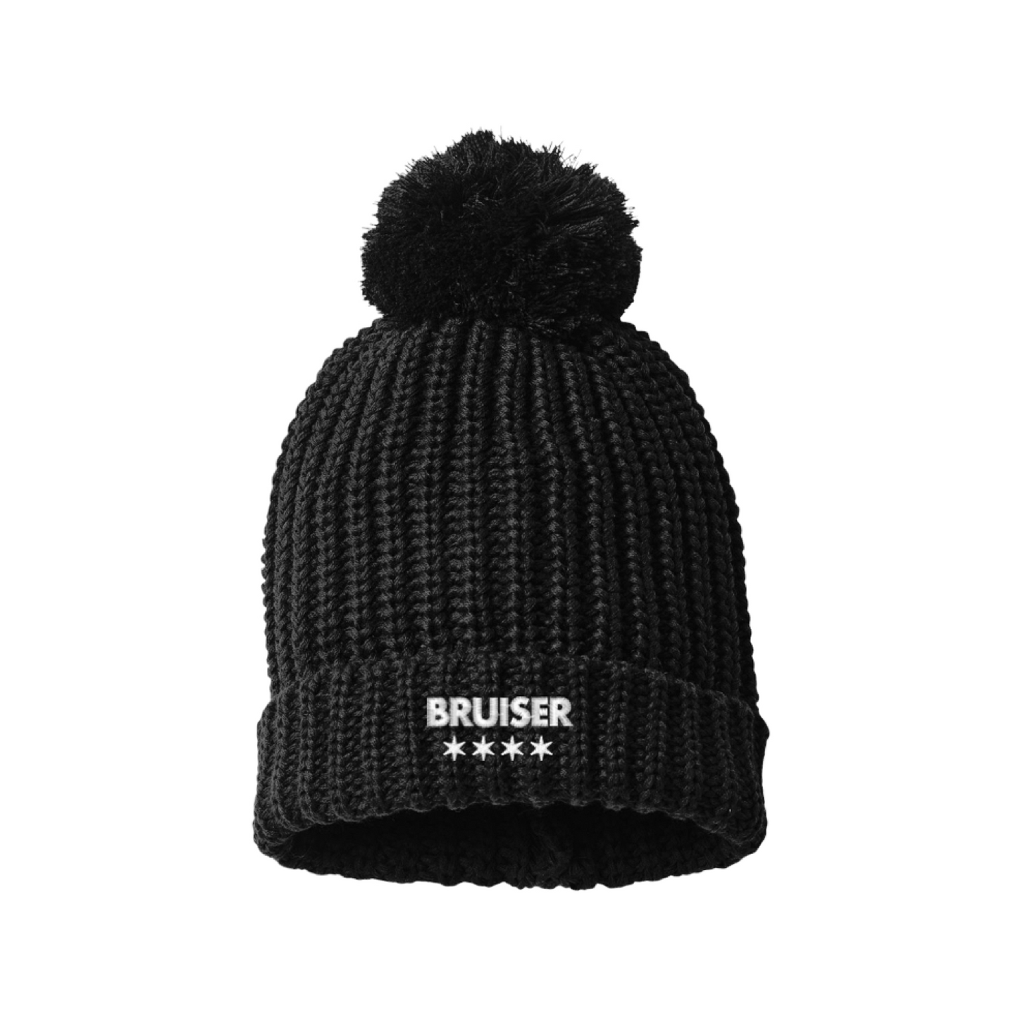 Chunky Cable with Cuff & Pom Beanie