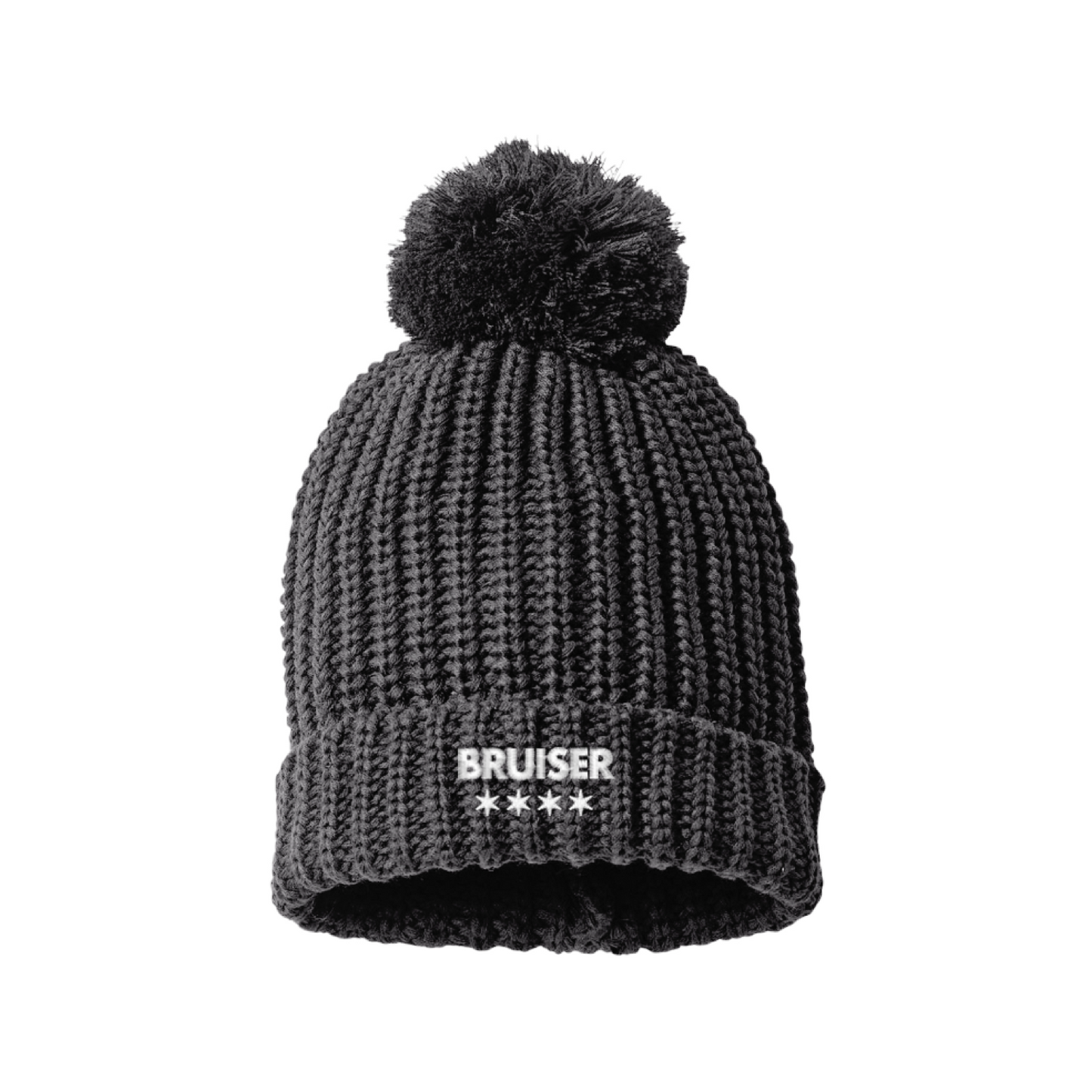 Chunky Cable with Cuff & Pom Beanie
