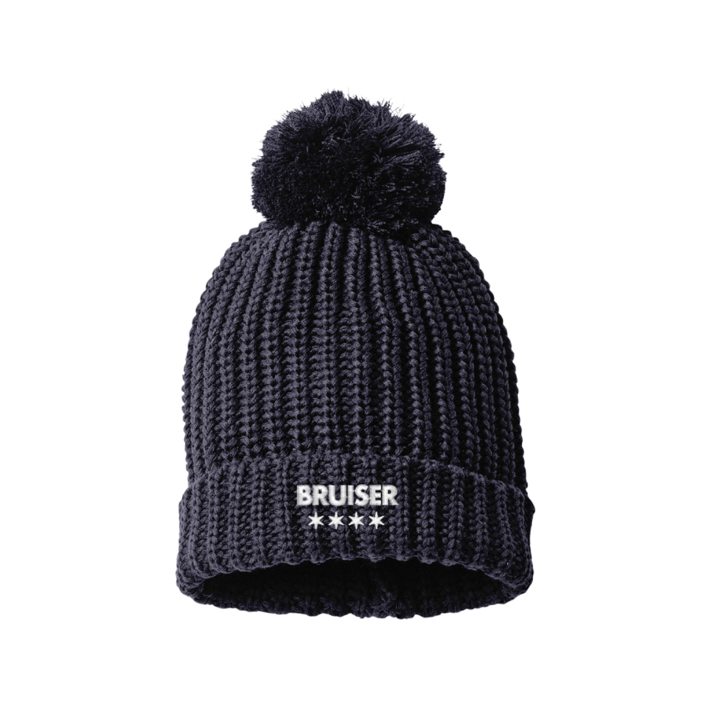 Chunky Cable with Cuff & Pom Beanie